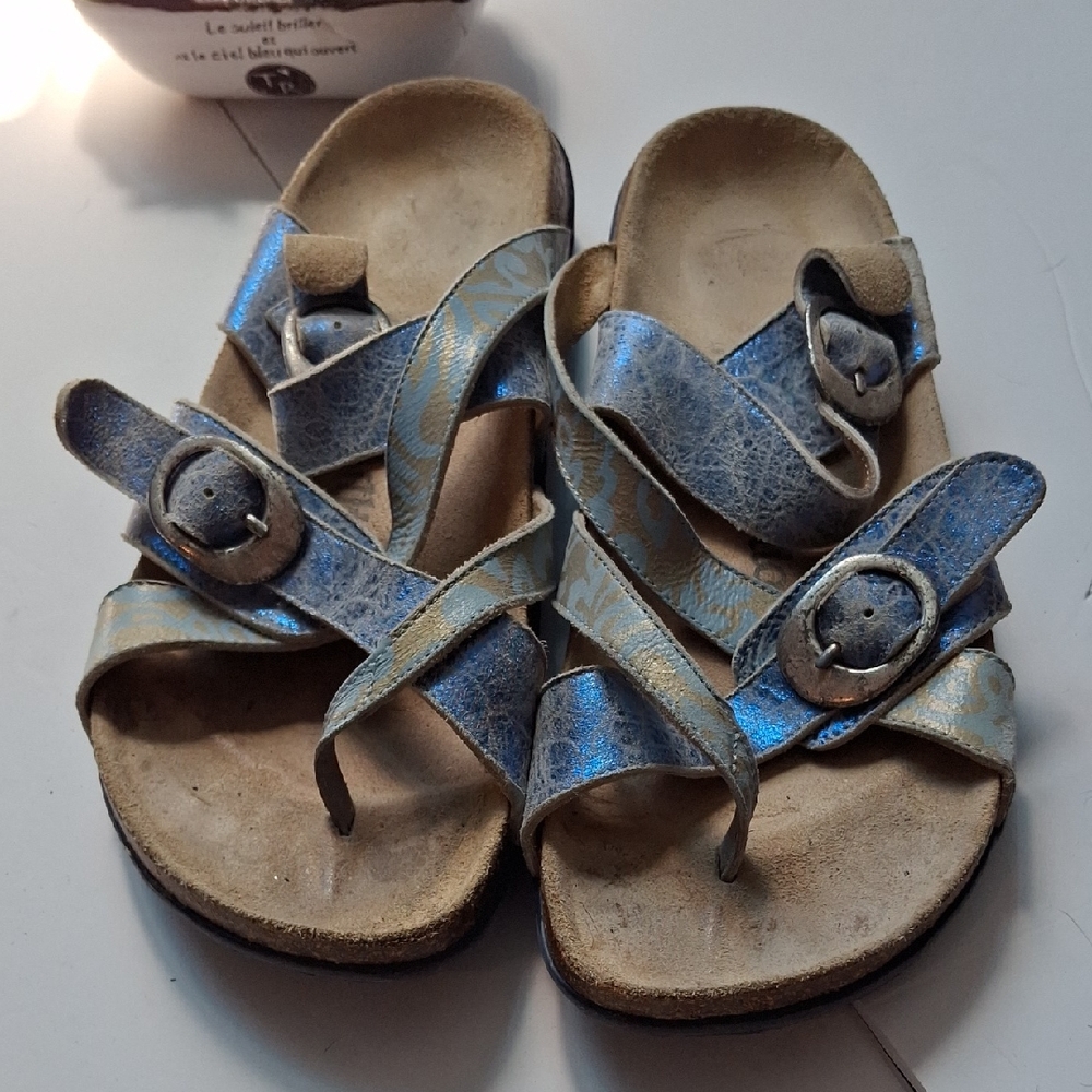 Papillio Sandals in Blue and Cream